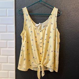 Pink rose yellow tank